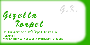 gizella korpel business card